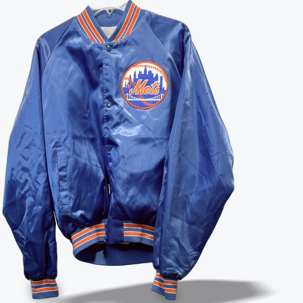 Vintage Chalk Line Satin Bomber Jacket New York Mets 80s 1989 Rare USA MLB XL